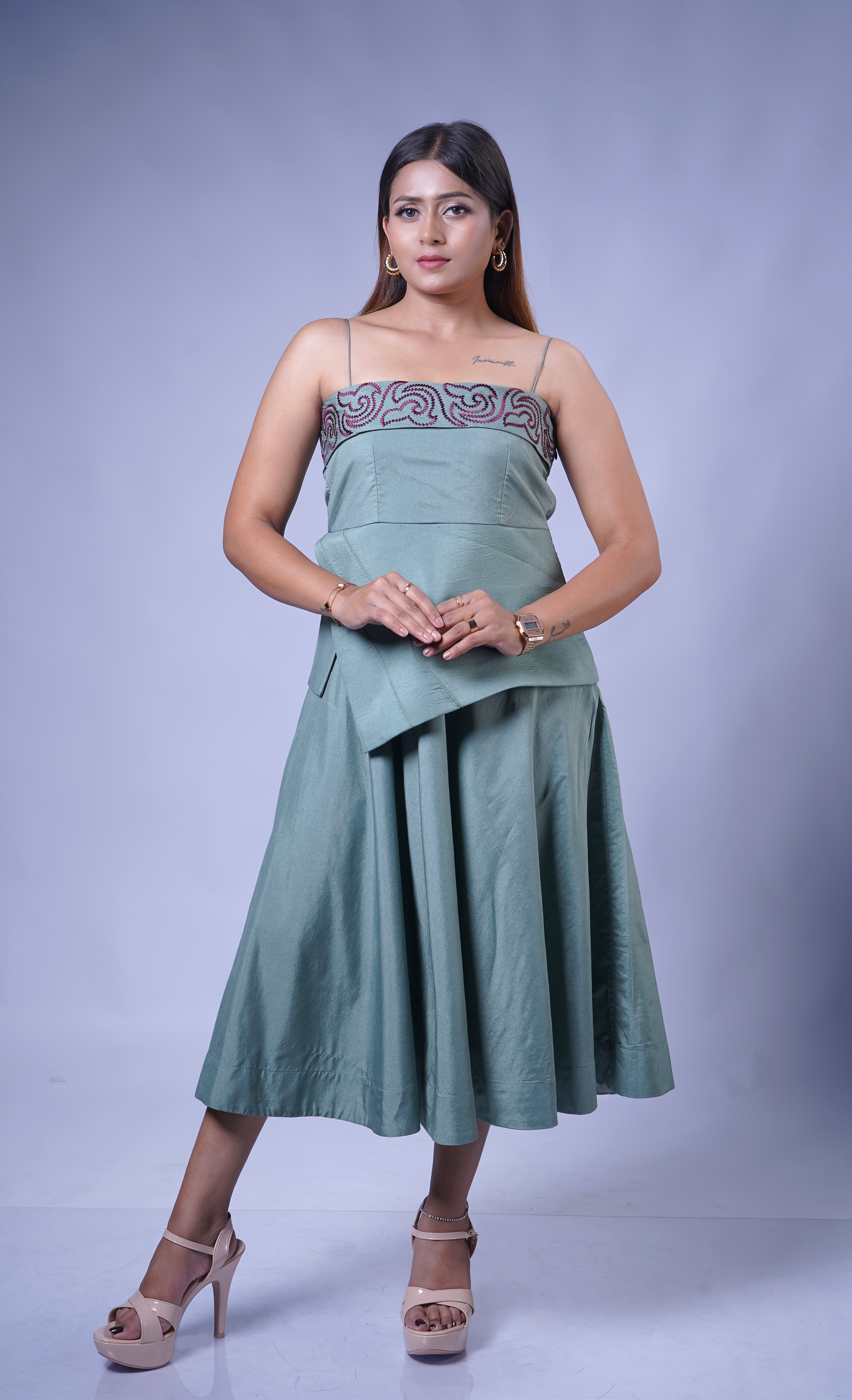 Trevae - The Wild Mint Drape Dress