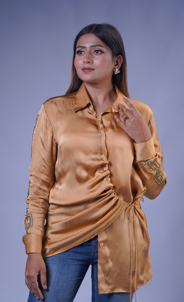 Trevae - The Golden Contour Embroidered Drape Shirt