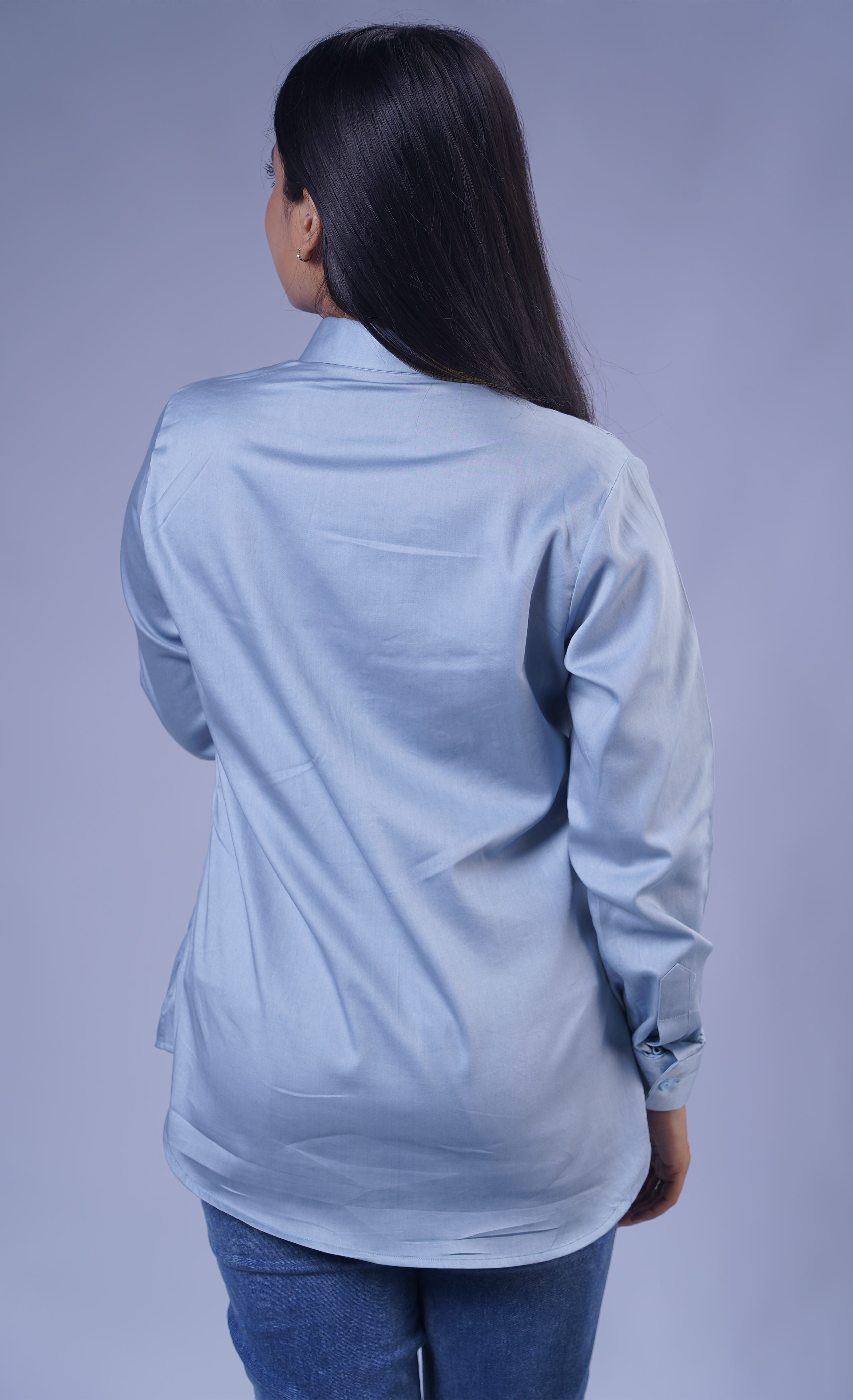 Trevae - The Ice blue Pintucks Cotton shirt
