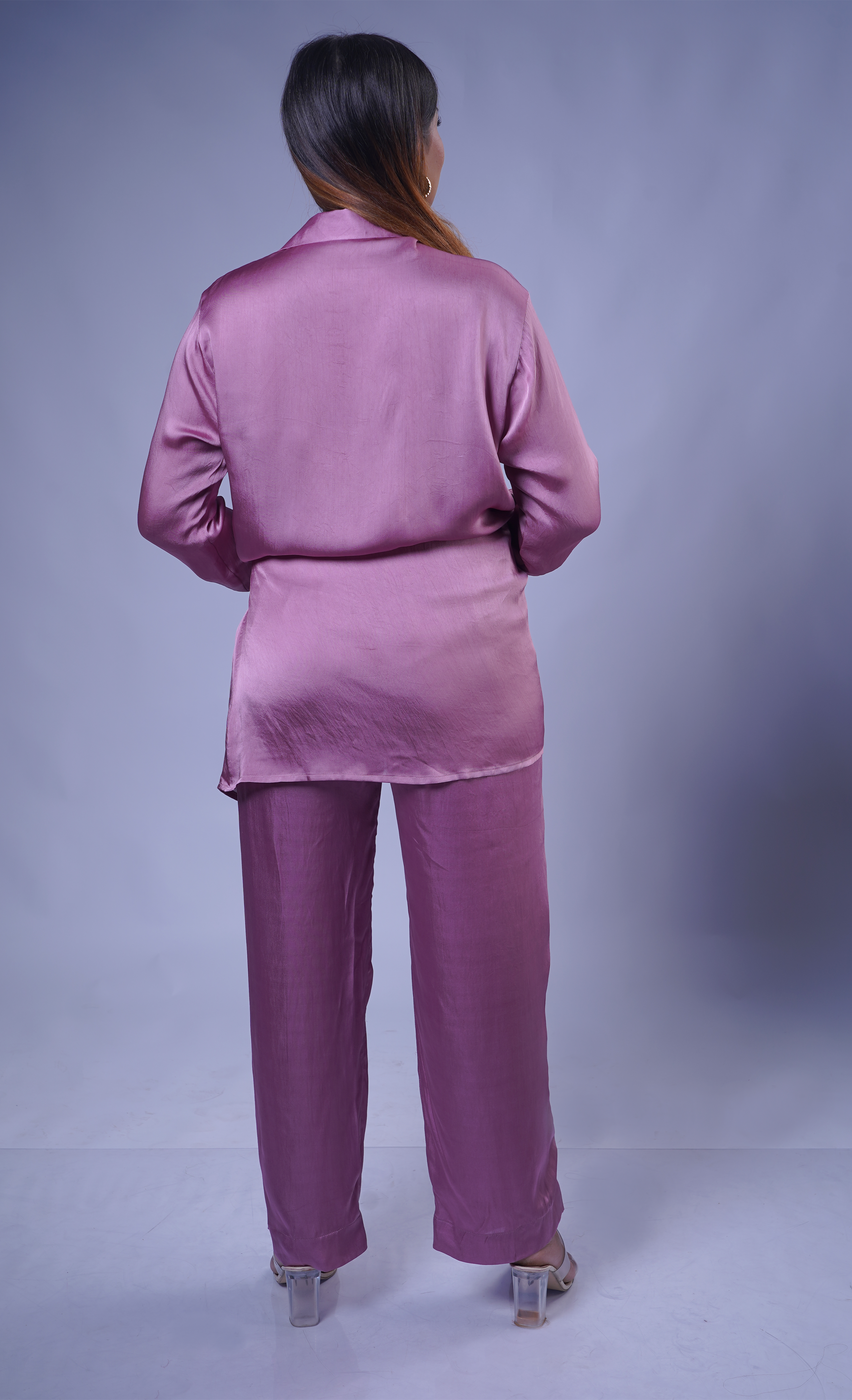 Trevae - The Mauve Mist Wrap co-ord set