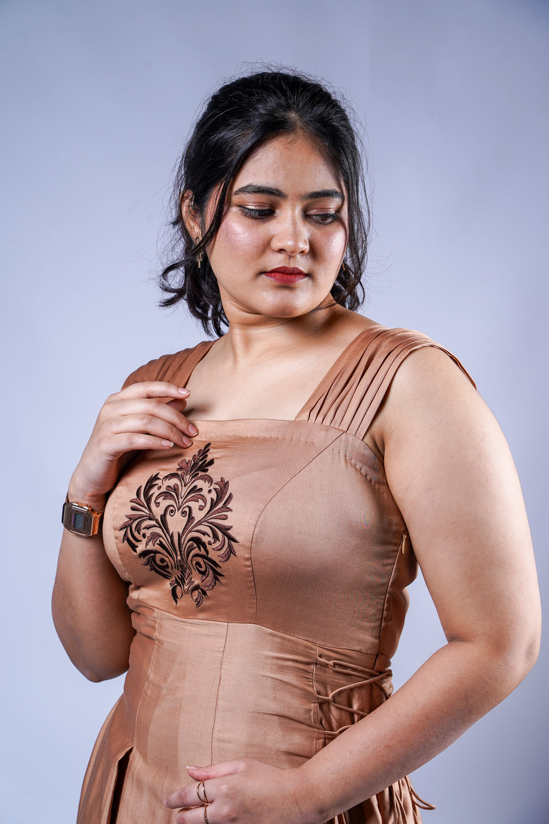 Trevae’s  Rustleaf  Panel Midi  Dress