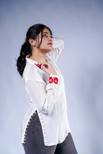 Trevae’s Ivory Leaf Shirt