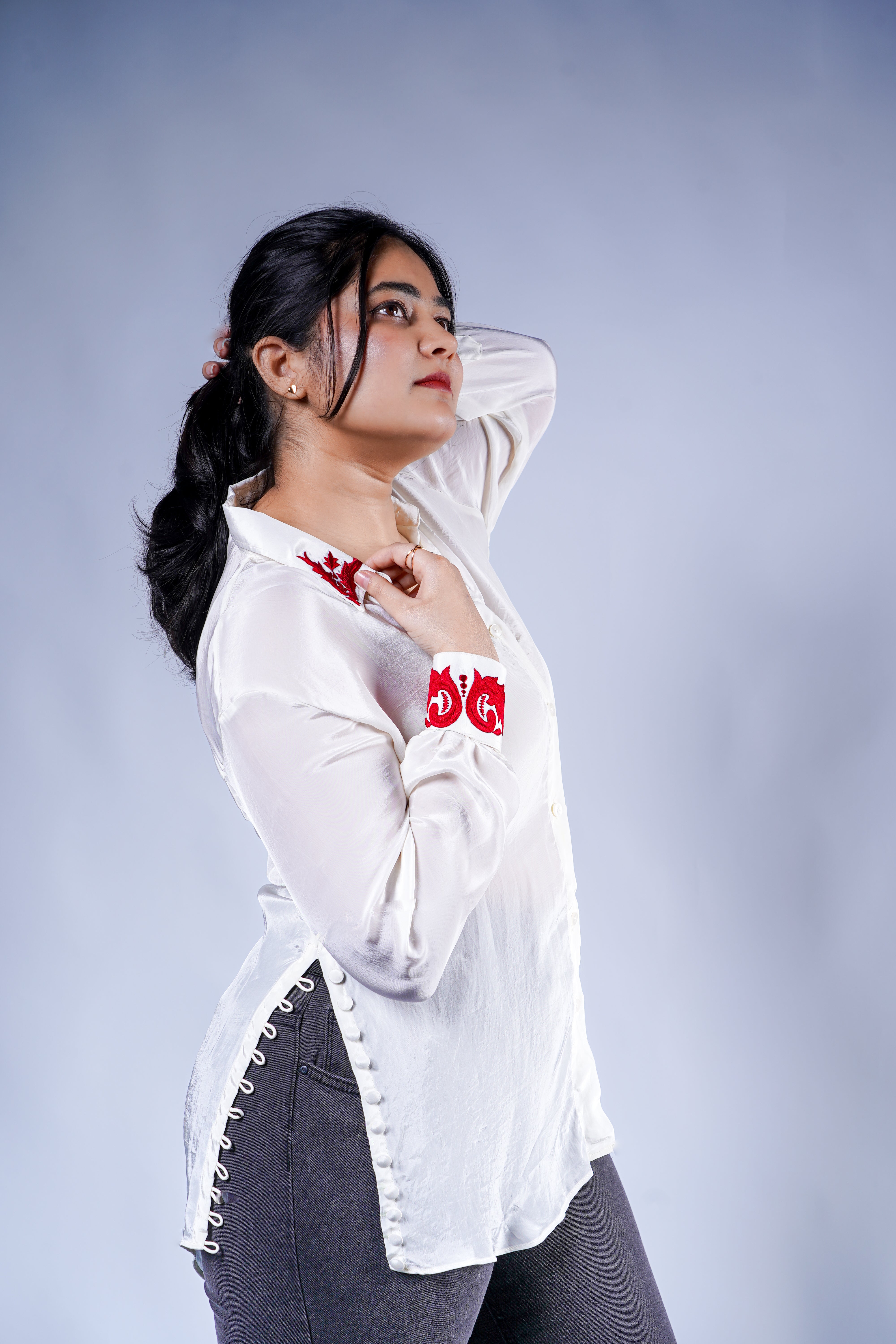 Trevae’s Ivory Leaf Shirt