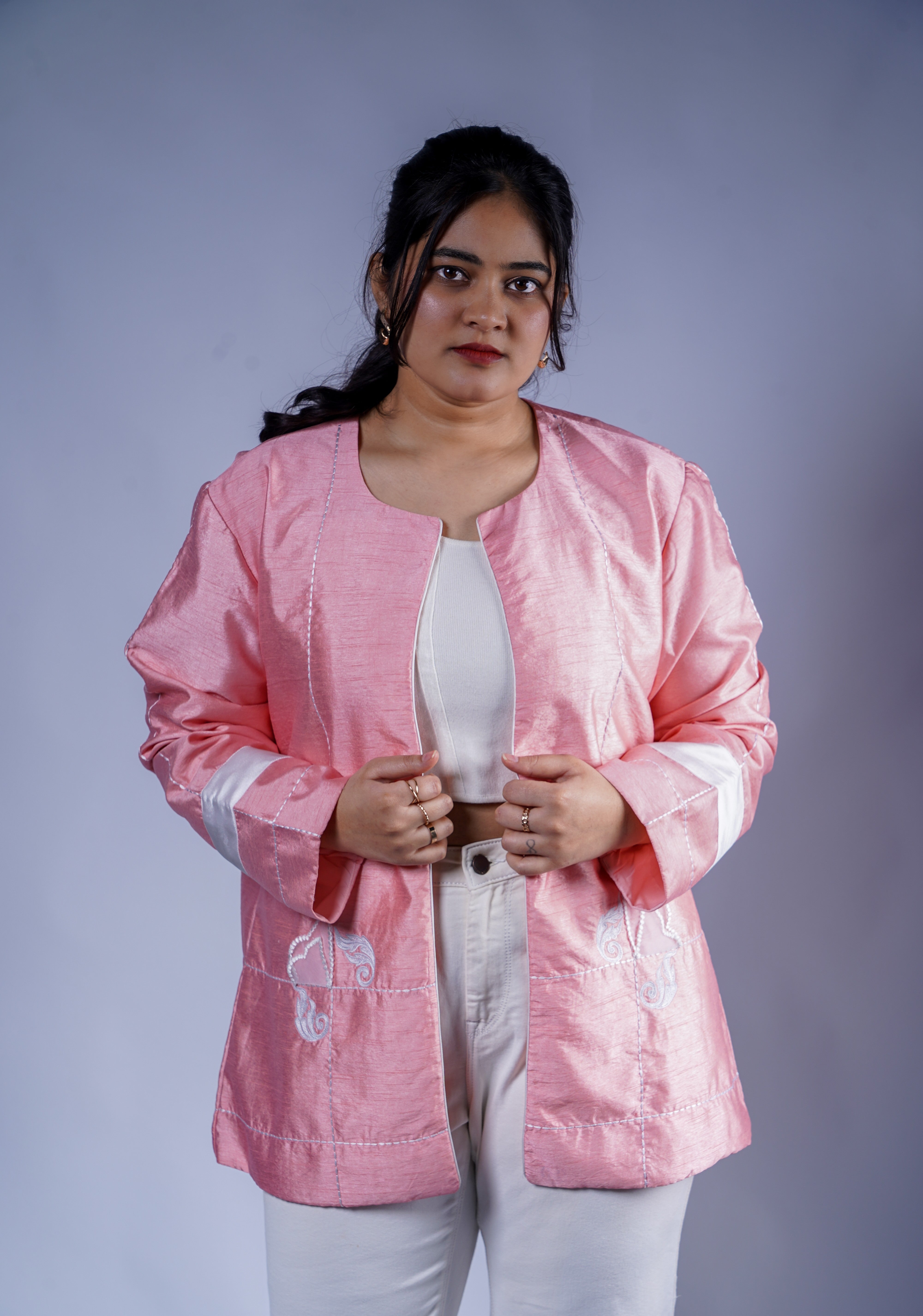 Trevae’s Soft  Coral Bloom  Jacket