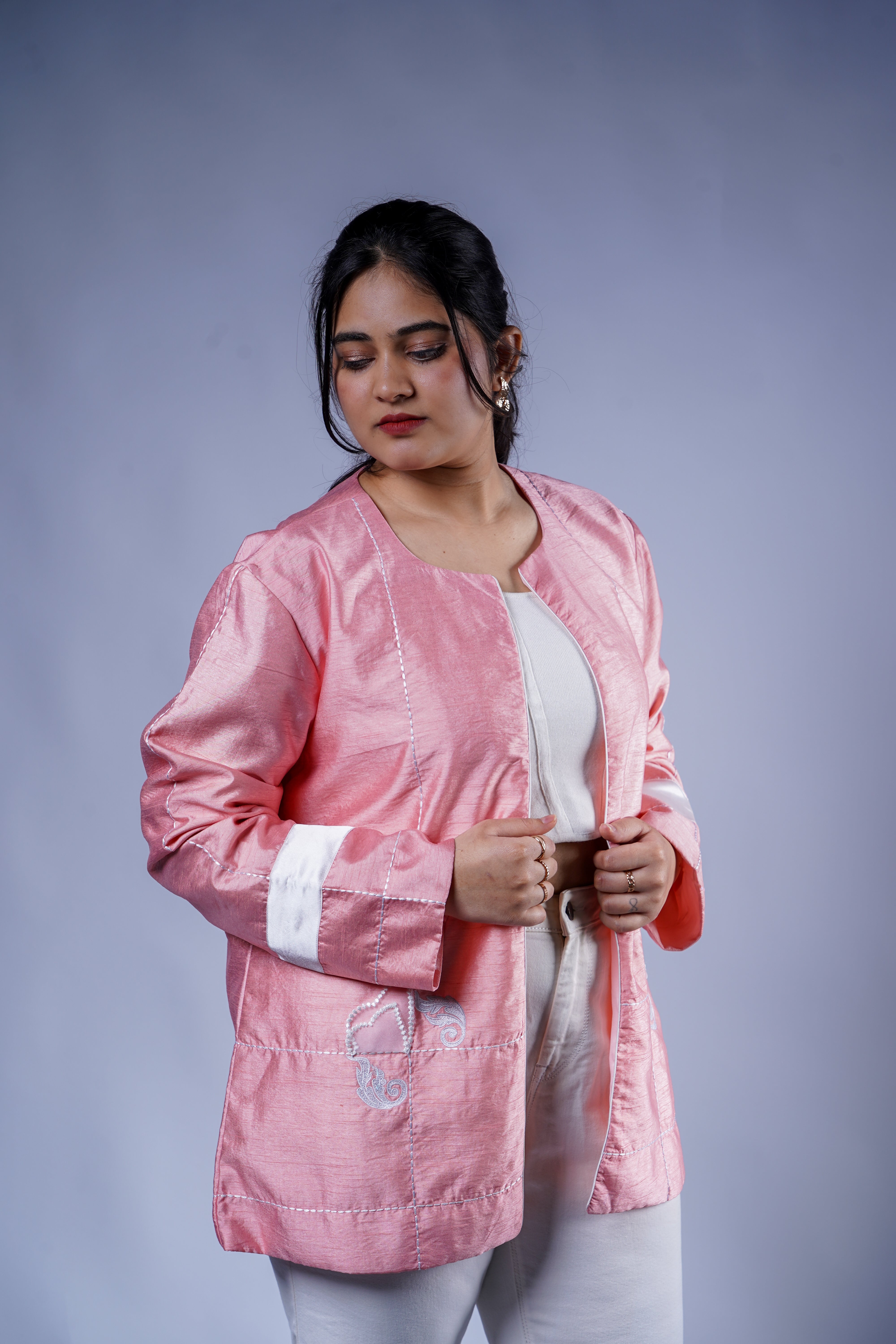 Trevae’s Soft  Coral Bloom  Jacket