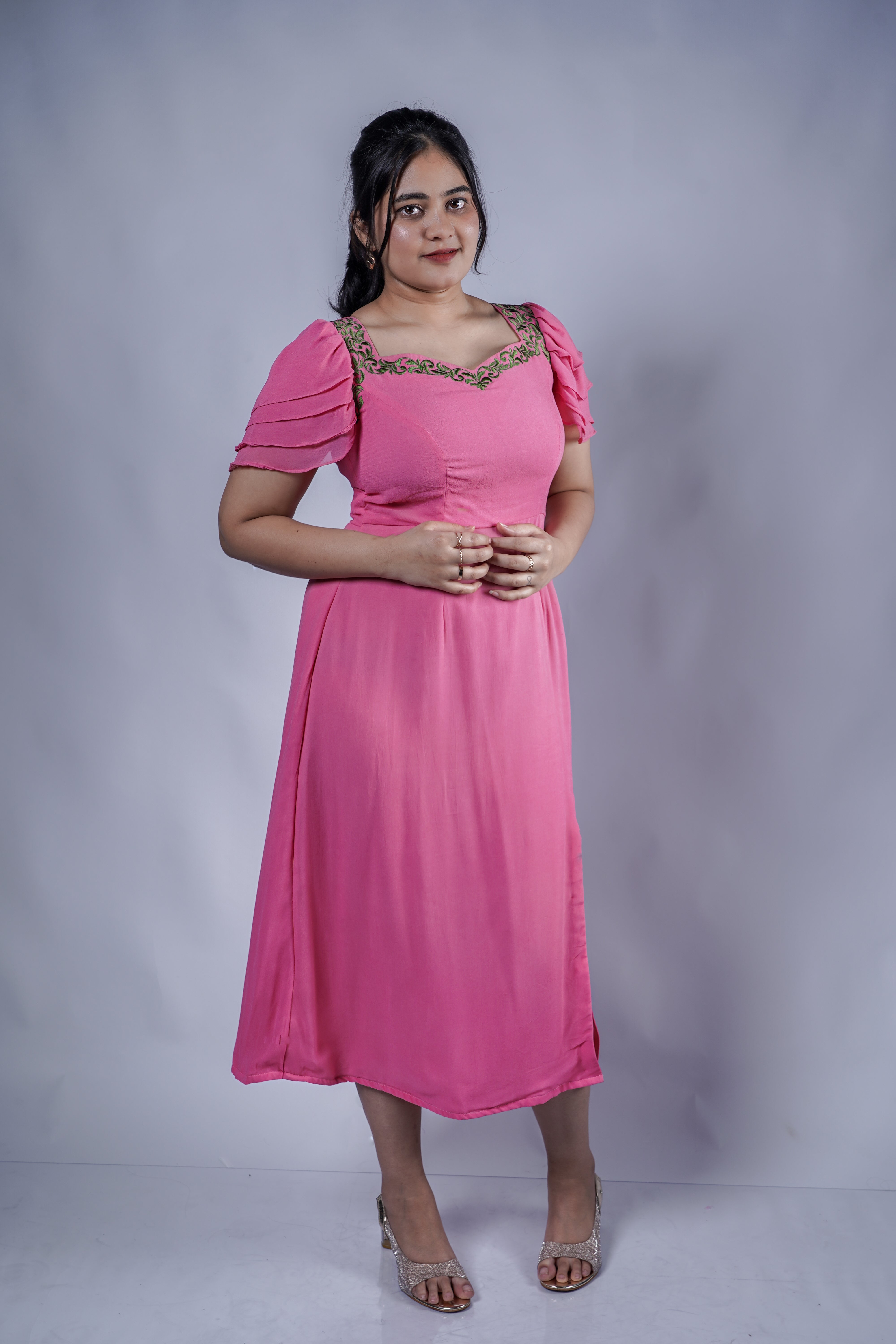 Trevae’s  Petal  Whisper Midi  Dress