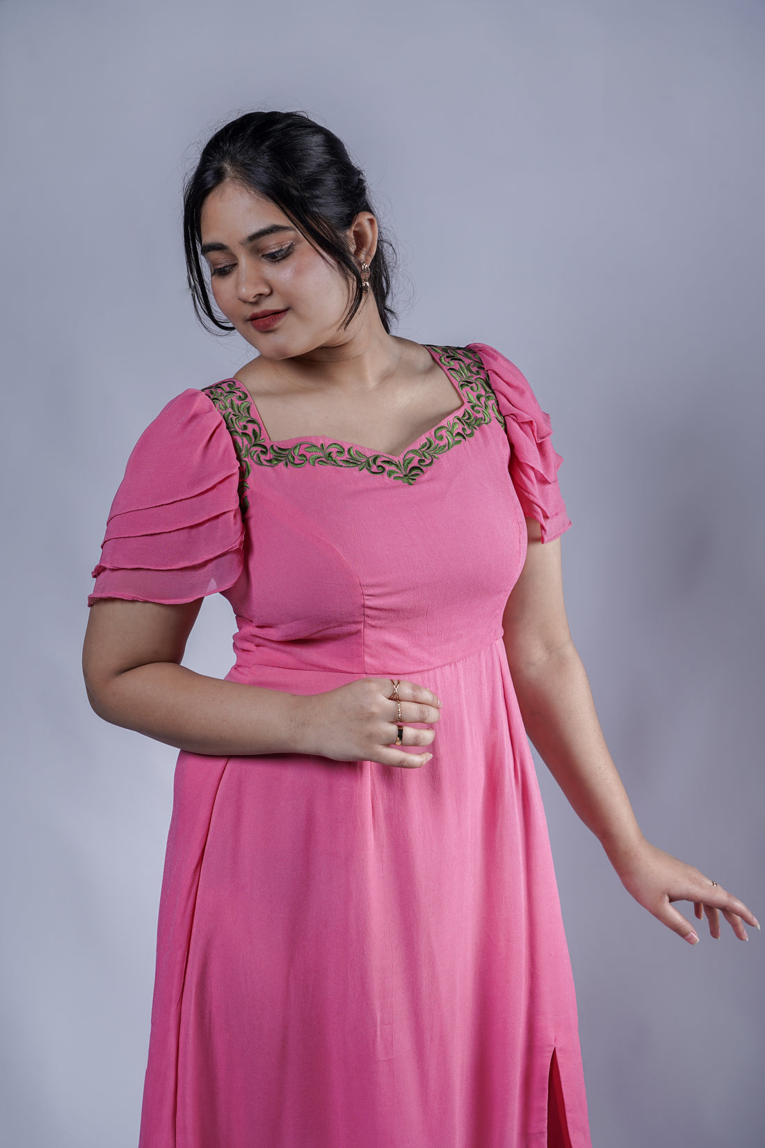 Trevae’s  Petal  Whisper Midi  Dress