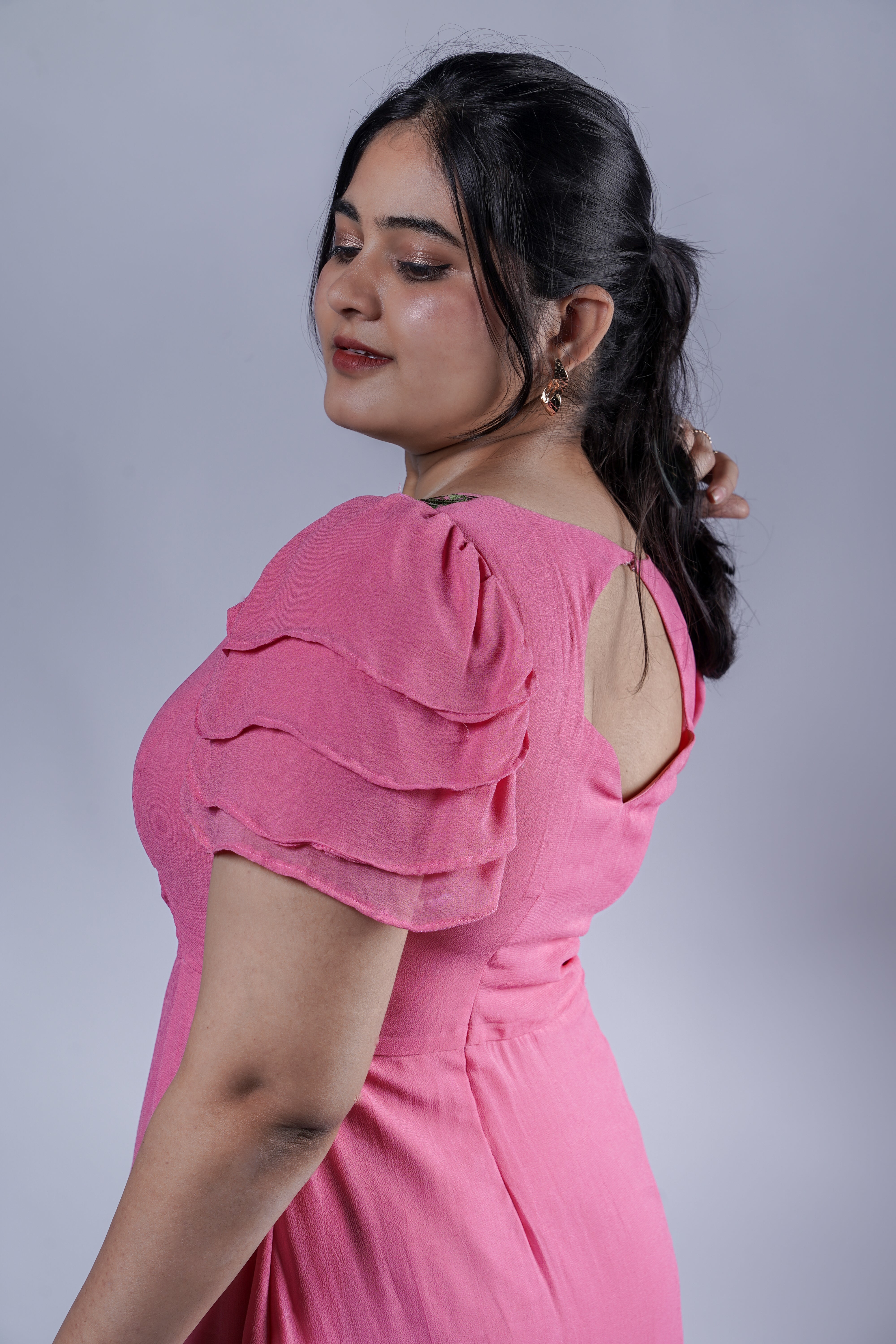 Trevae’s  Petal  Whisper Midi  Dress