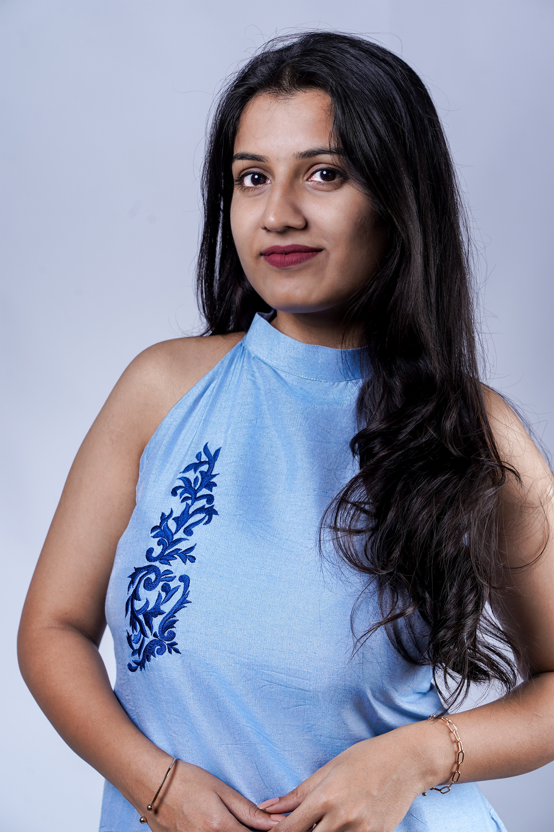 Trevae’s Blue  Dusk Halter  Dress