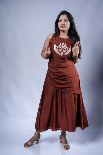 Trevae’s  Earthbound  Halter Midi  Dress