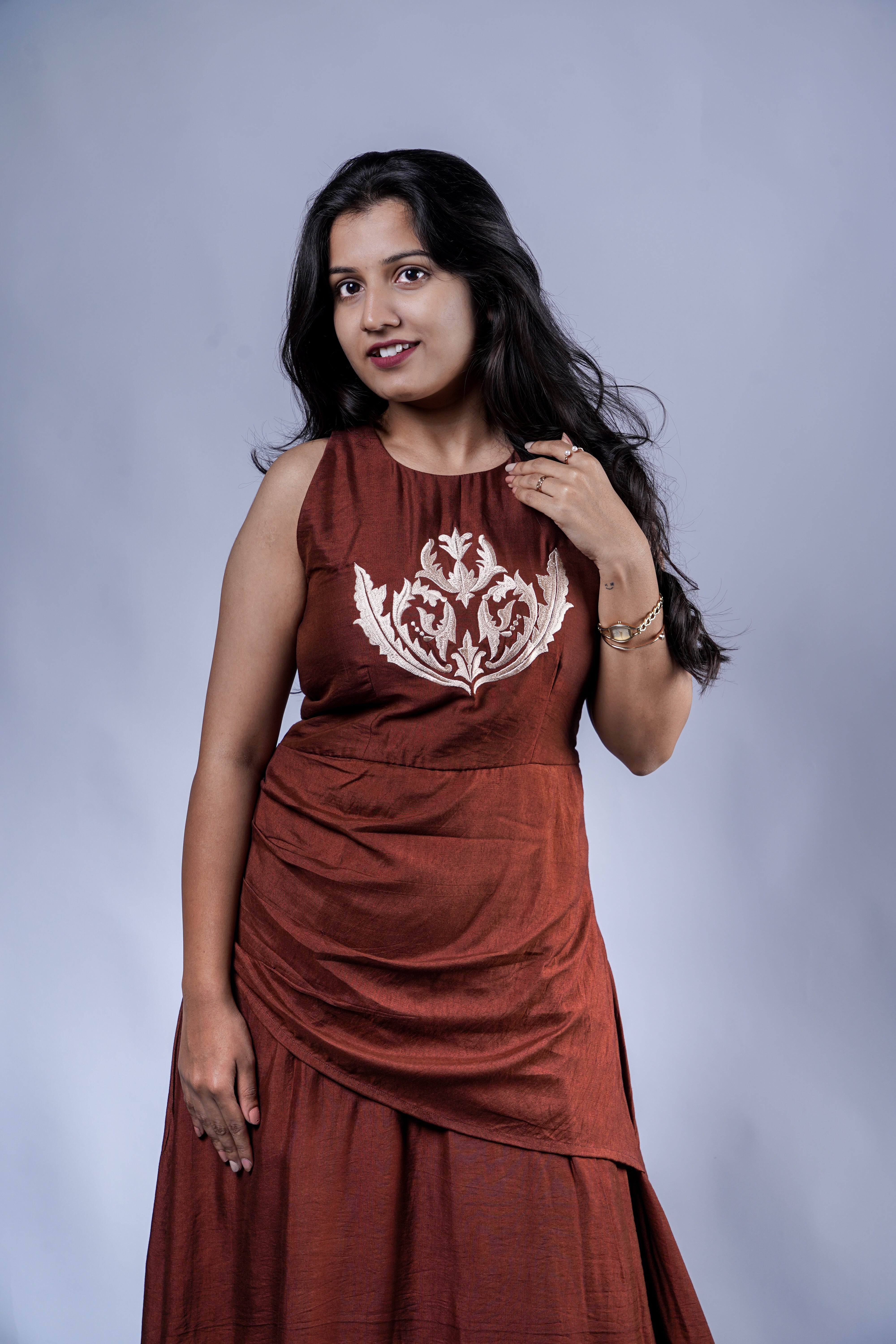 Trevae’s  Earthbound  Halter Midi  Dress