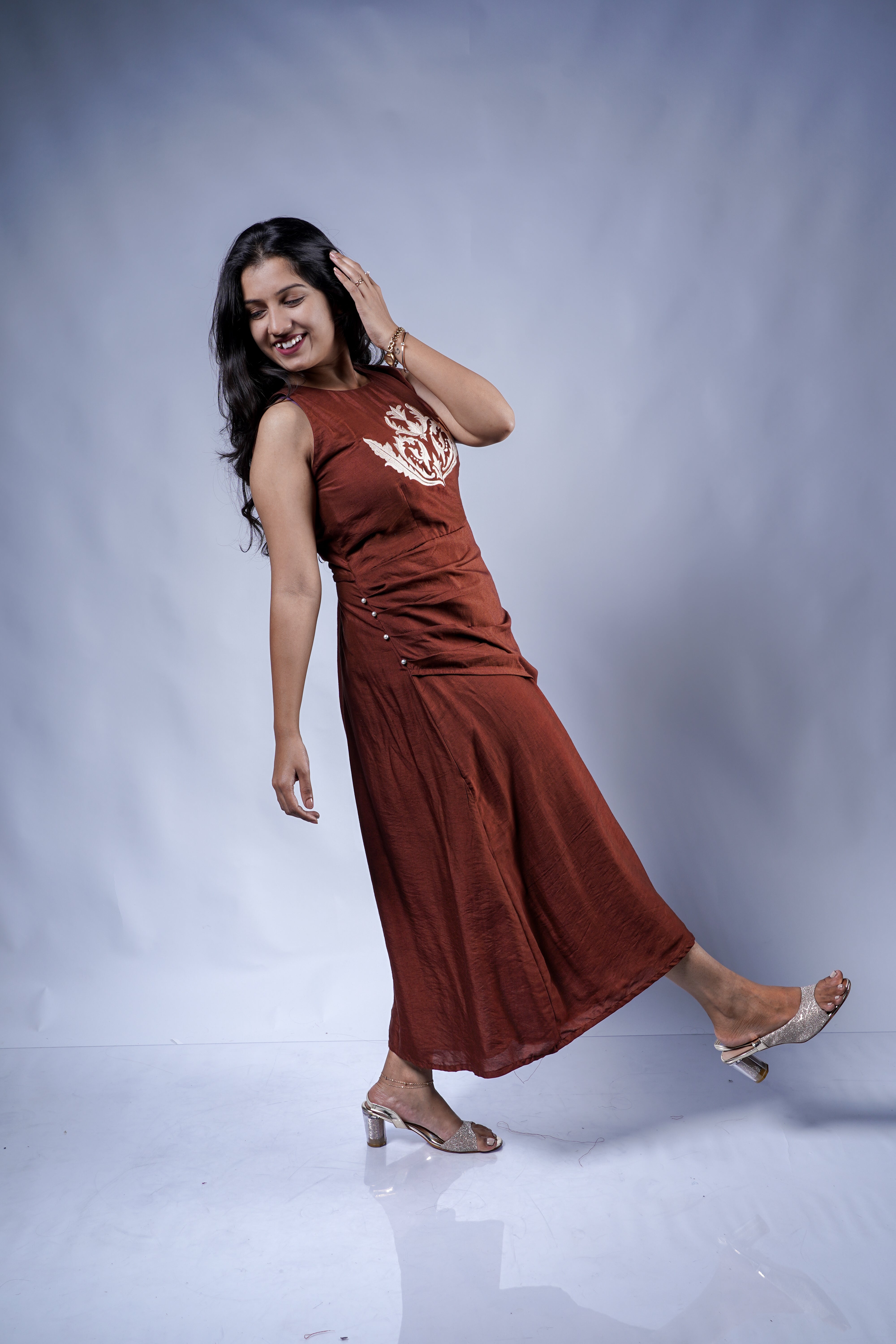 Trevae’s  Earthbound  Halter Midi  Dress