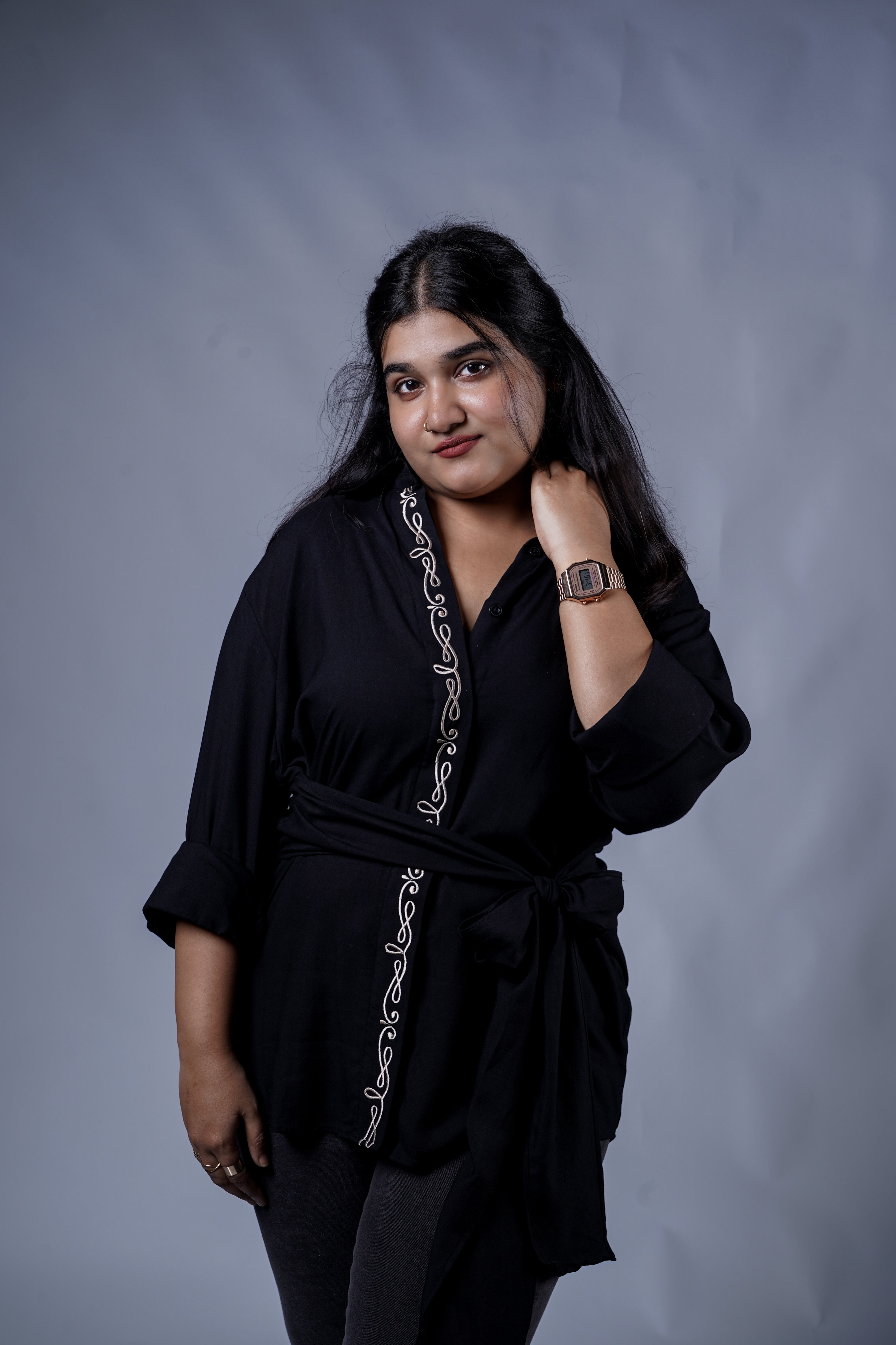 Trevae’s  Midnight  Vine  Wrap  Shirt