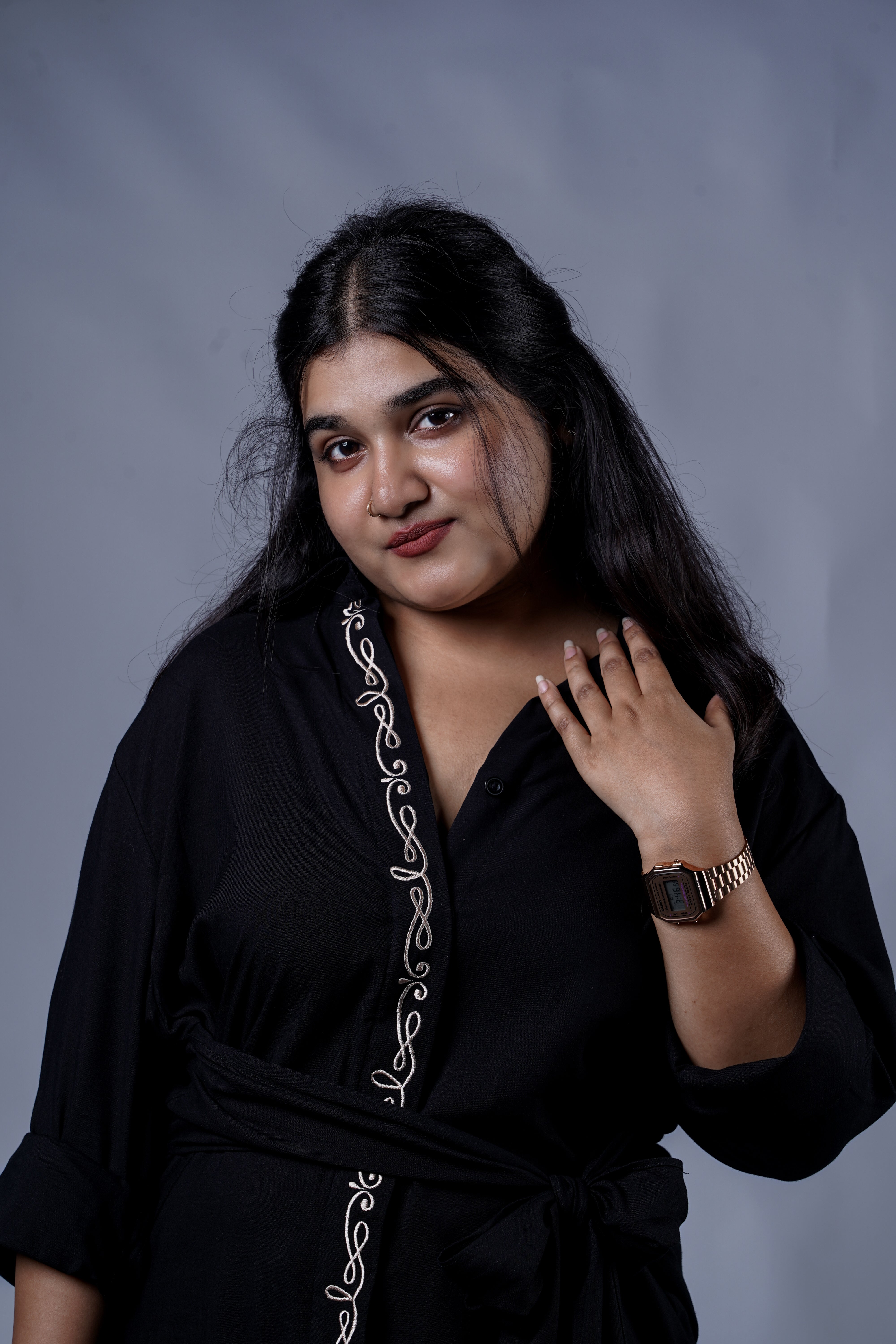 Trevae’s  Midnight  Vine  Wrap  Shirt