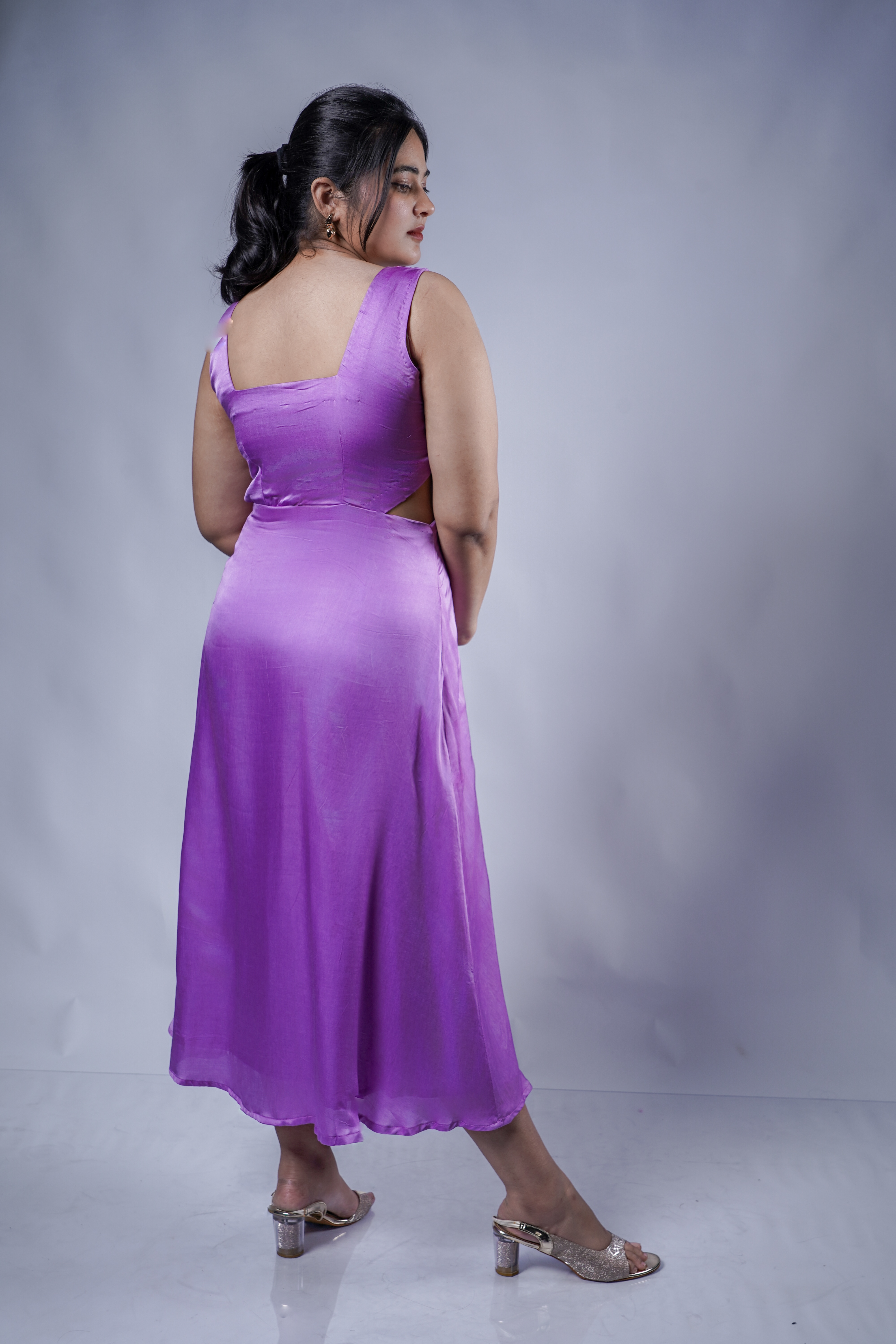 Trevae’s Lilac  Whisper  Satin Dress