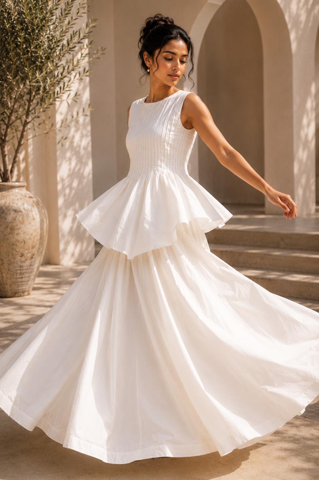 Trevae Pearl Pinset Layered Skirt Set