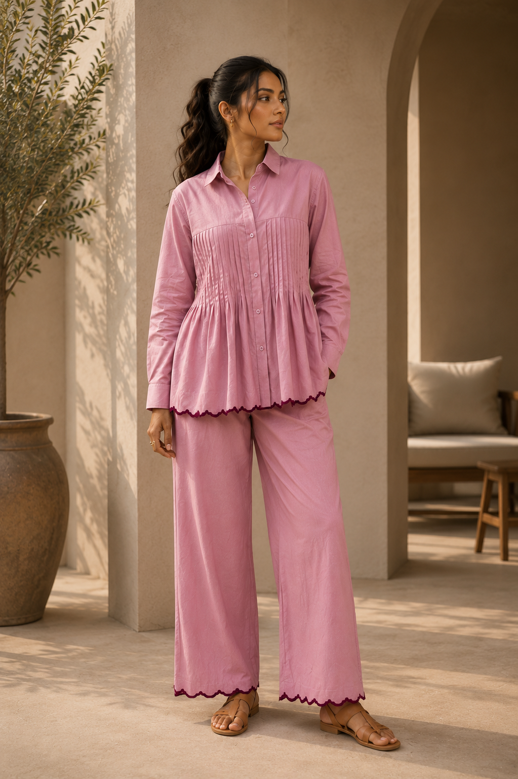 Trevae Blush Scallop Co-Ord Set